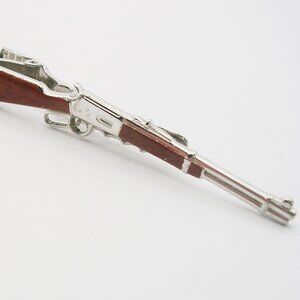 Vintage Tie Clip Bar Winchester Rifle Gun classic Necktie Holder Formal Wear